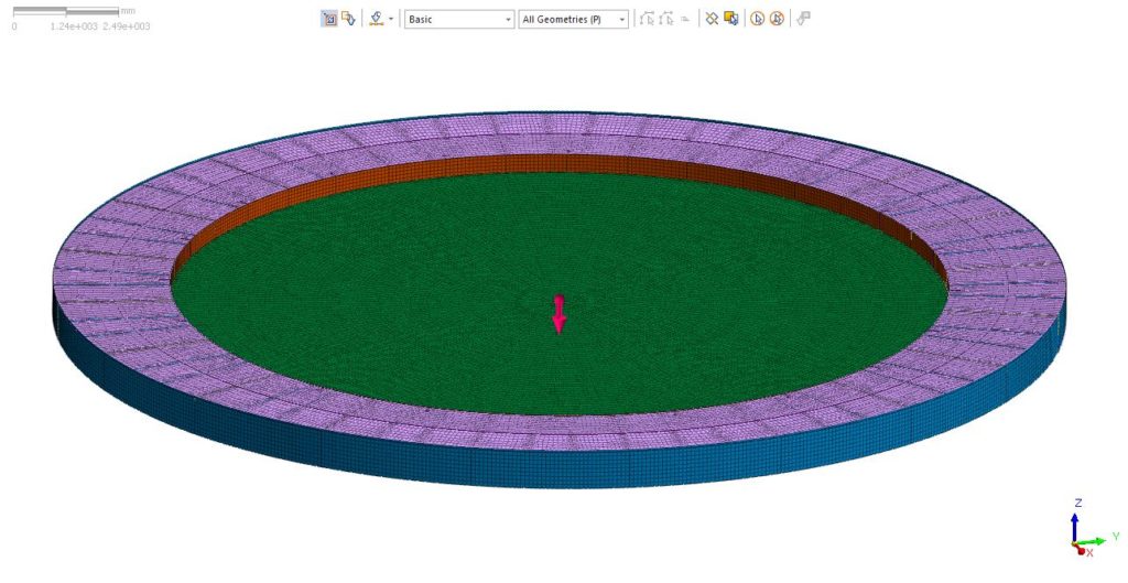 FEA image floating roof mesh